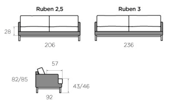 Alba 3 seter sofa - Meadow Home