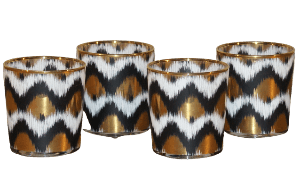 Votive Ikat Lykt Sort - Meadow Home